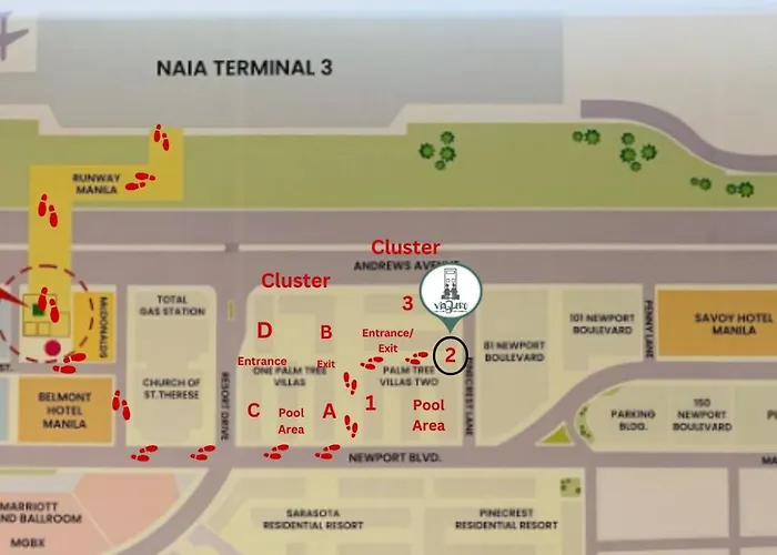 Two Palm Tree Villas Condominium - Studio 1O With Balcony - Across Terminal 3 Airport