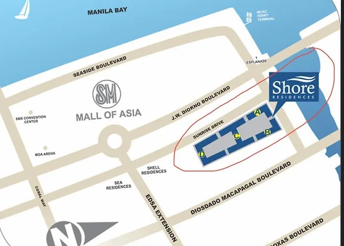 Shore Residences,1Bedroom With Balcony Walking Distance To Mall Of Asia And Near Manila Airport