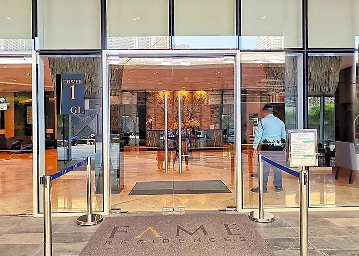 Stylish 1 Bedroom Condo Unit With Perfect Pool View Balcony At Fame Residences