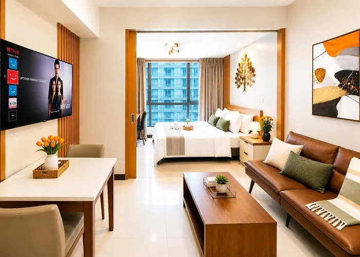 Bgc One Uptown Residence King Bed 3 Min Walk To Malls And Restaurants