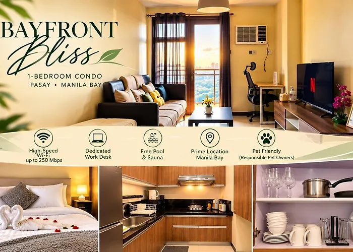 Bayfront Suite In Pasay, With Balcony, Manila Bay View, Near Moa, Okada, Picc, Airport, Wfh Ready Free Pool And Sauna Access